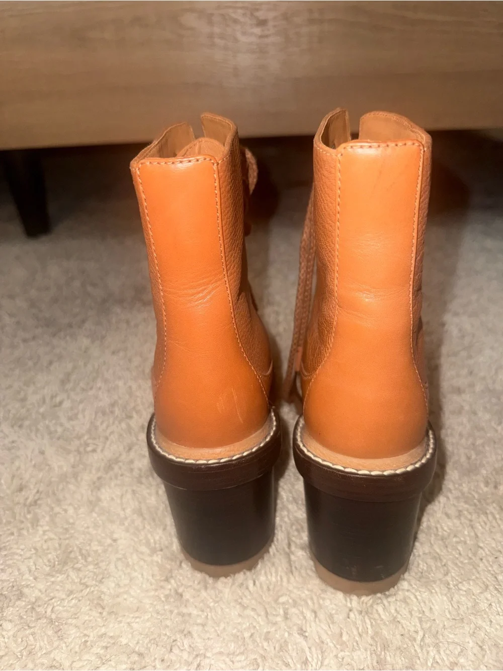 TORY BURCH MILLER LUG SOLE BOOTIE 95MM in TOASTED CARAMEL
